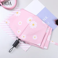 yada design creative daisy flower pattern fold rainy umbrellas for women anti uv rainproof sun protection parasol umbrella yd019