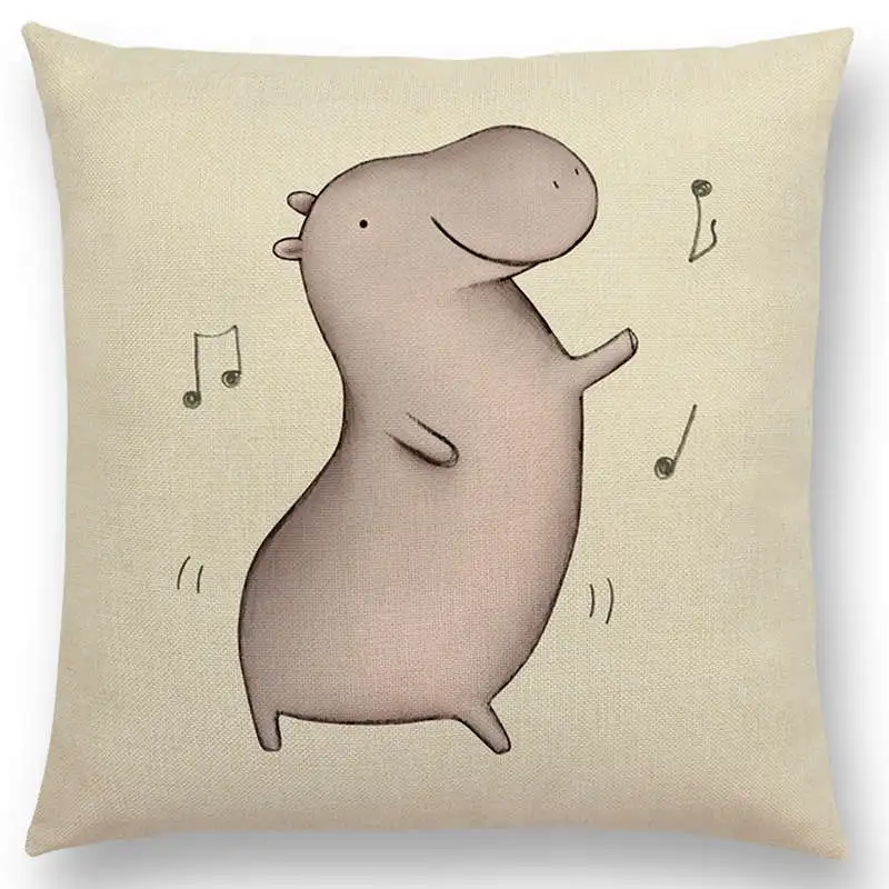 Милые Мультяшные животные Забавный Повседневный милый медведь Бегемот слон Кит