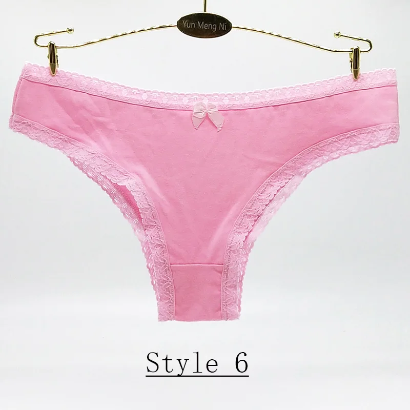Style 6 1 шт., сексуальные трусики, женское хлопковое нижнее белье, низкая талия, мягкие, удобные, одноцветные, стильные, милые, женское нижнее белье, соблазнительные розовые трусы - Цвет: Style 6