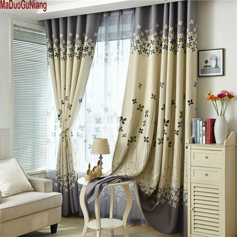 Пасторальный стиль с принтом клевера занавески узором теневые тканевые шторы