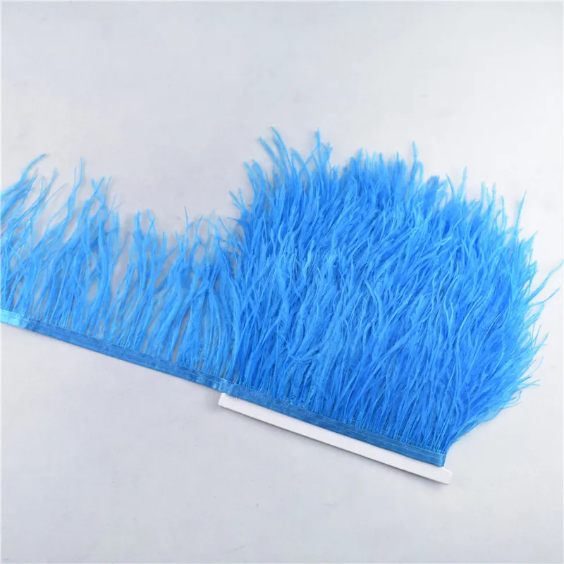 Оптовая продажа натуральный окрашенный Страус отделка из перьев 5 10 ярдов 8 см DIY