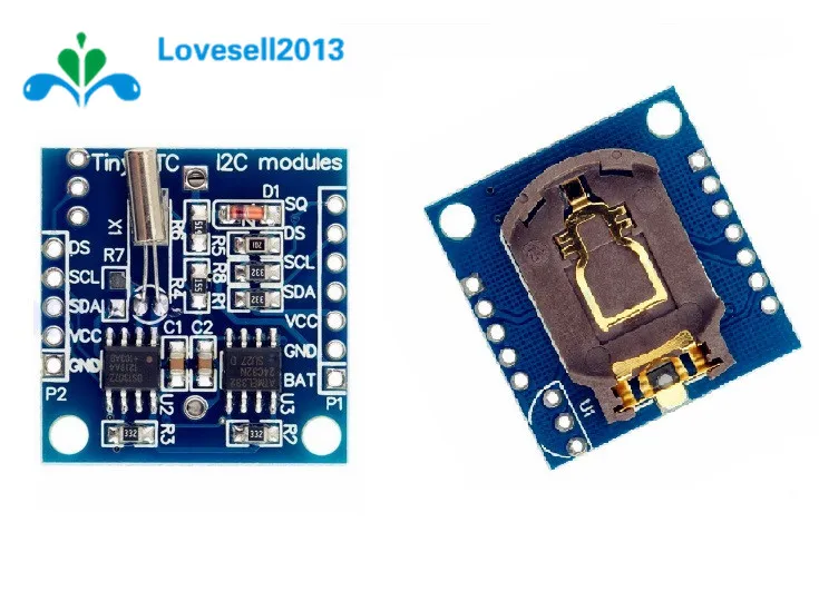 Модуль часов IIC/I2C RTC DS1307 AT24C32 в режиме реального времени для Arduino 51 AVR ARM PIC 2,9*2,6 см, 10 шт.