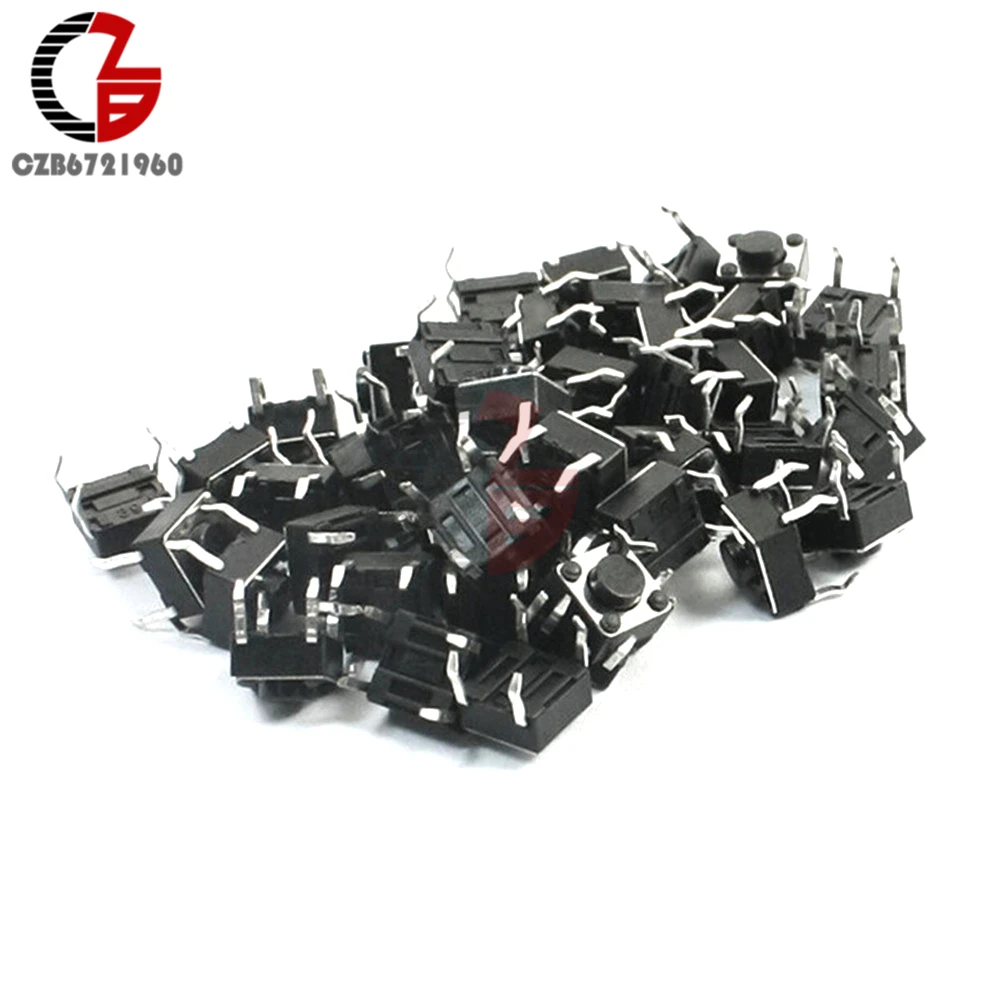 100 шт. Тактильный кнопочный переключатель тактный 6X6X4.3mm 4-контактный DIP |