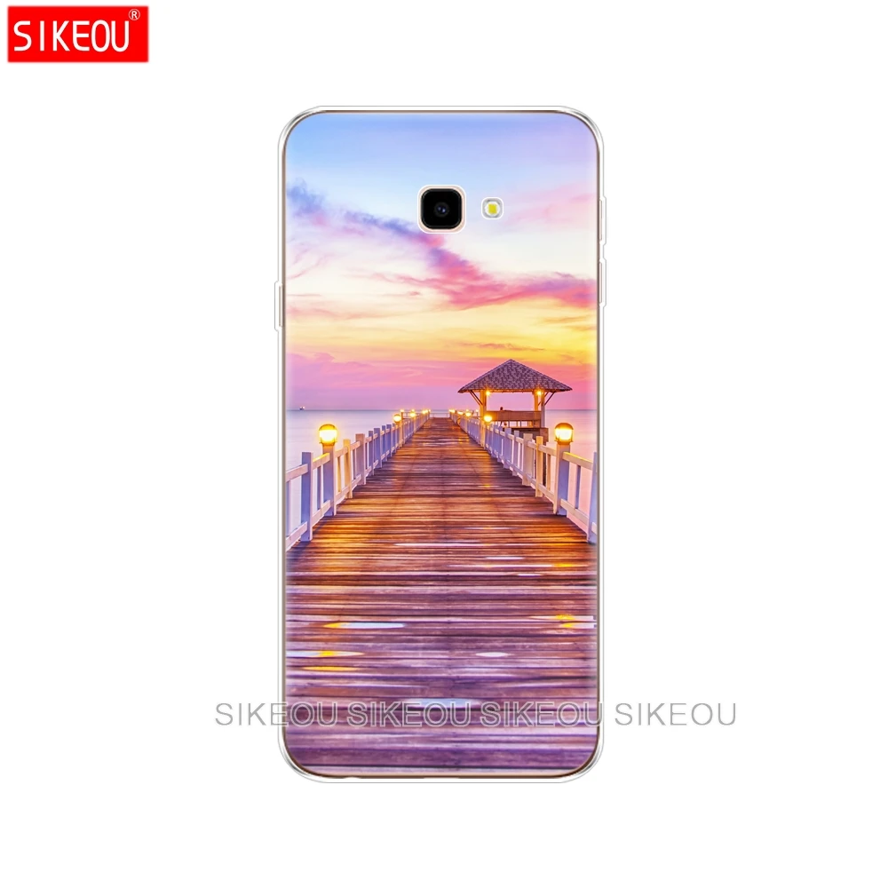 Силиконовый чехол для Samsung J4 Plus мягкий из ТПУ с принтом на задней панели Prime sm j415