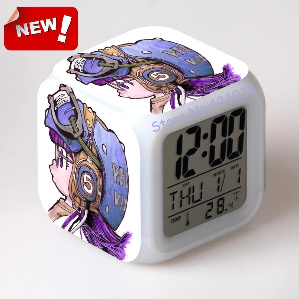 Arale будильник светодиодный свет 7 цветов изменить ЖК дисплей Reloj Квадратный
