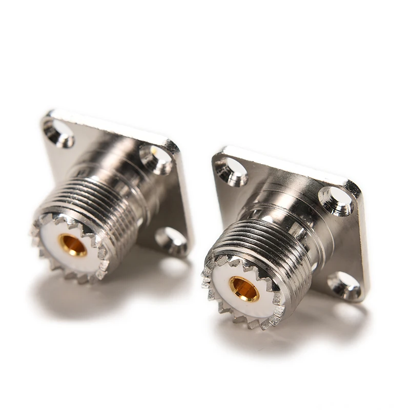 

1pc Connector SO239 UHF female jack 4-hole 25mm flange solder panel mount