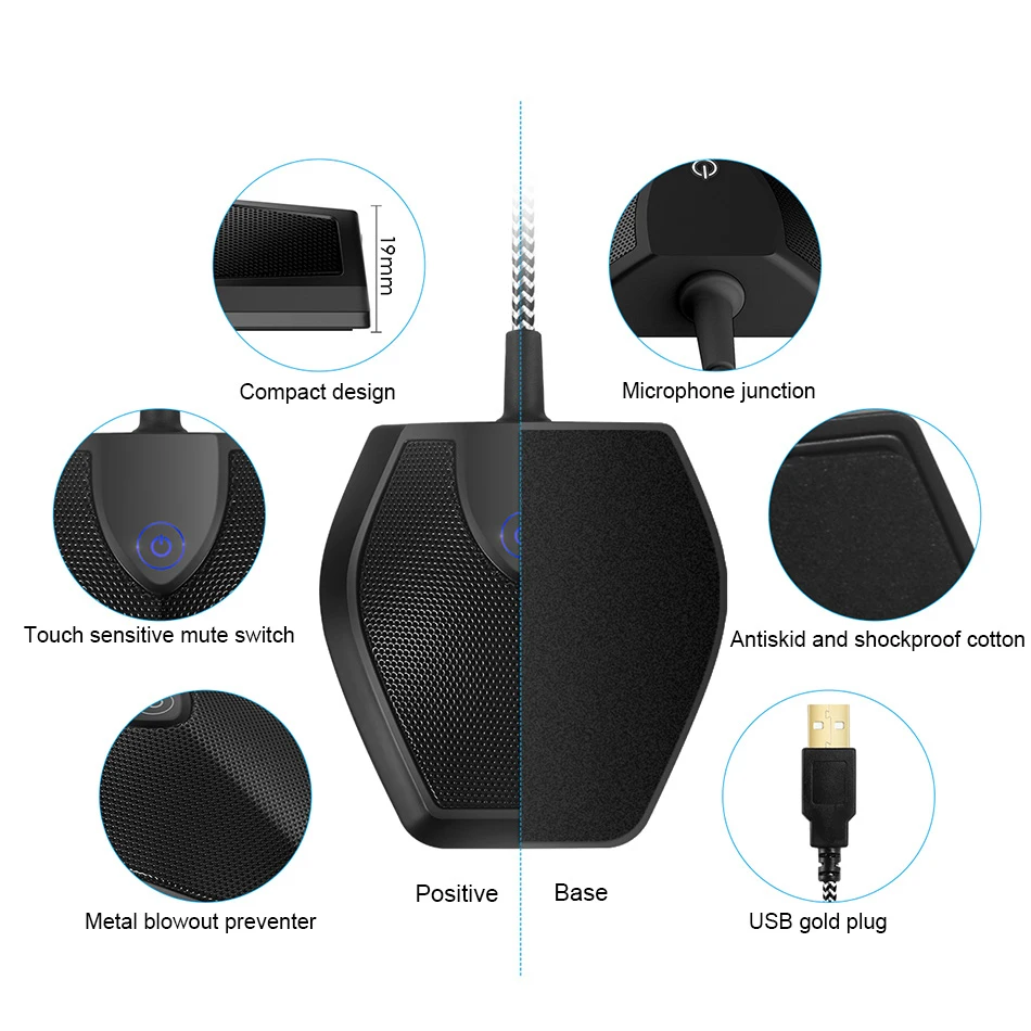 OGV всенаправленный Настольный сенсорный микрофон с шумоподавлением для офиса