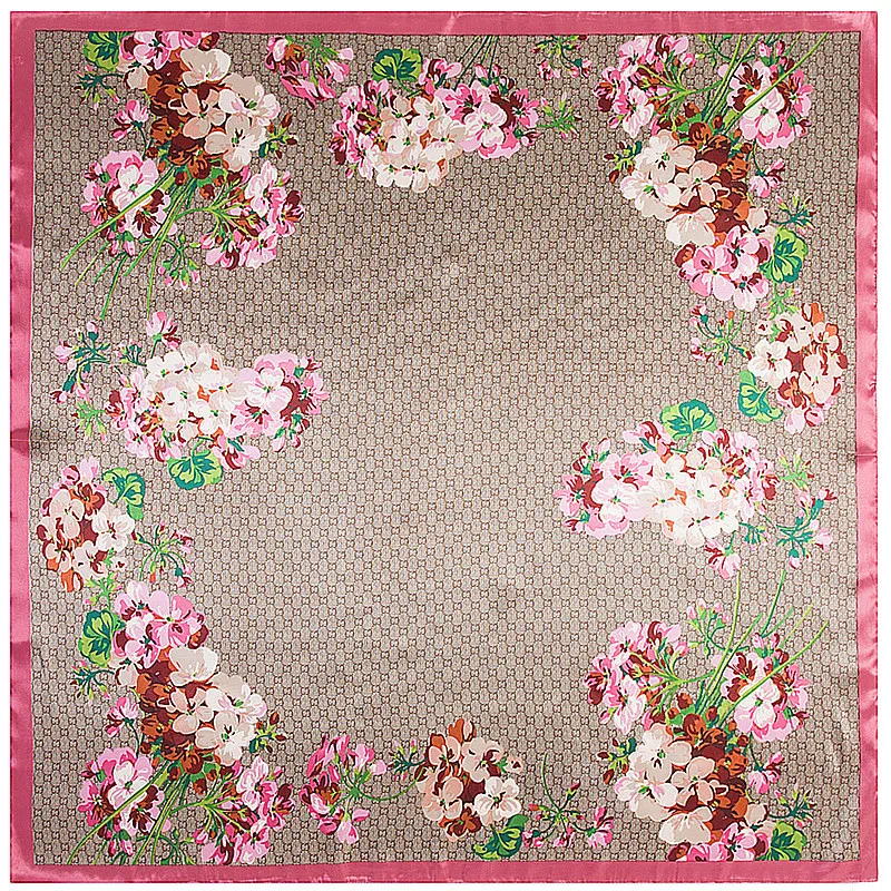 Модный женский шарф 90 см * новая шаль большой цветок герань Большая квадратная