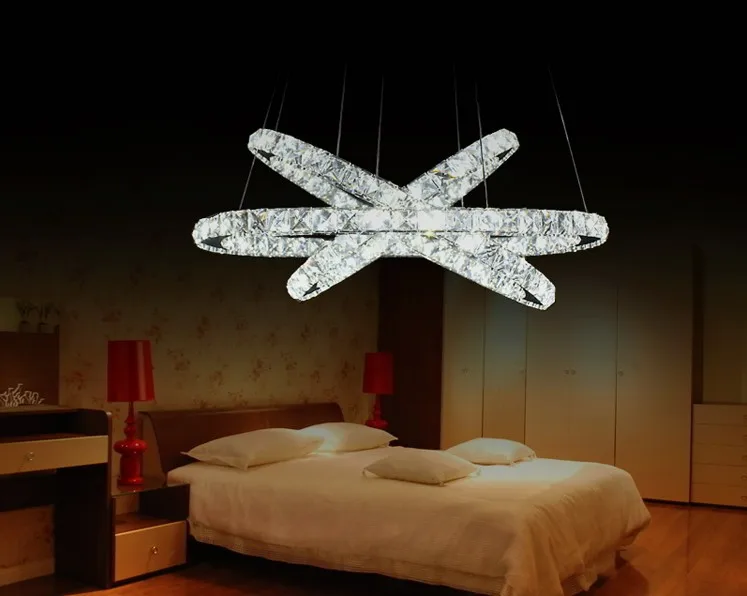 Упрощенный современный круглый LEDcrystal нержавеющая сталь резьба гостиная