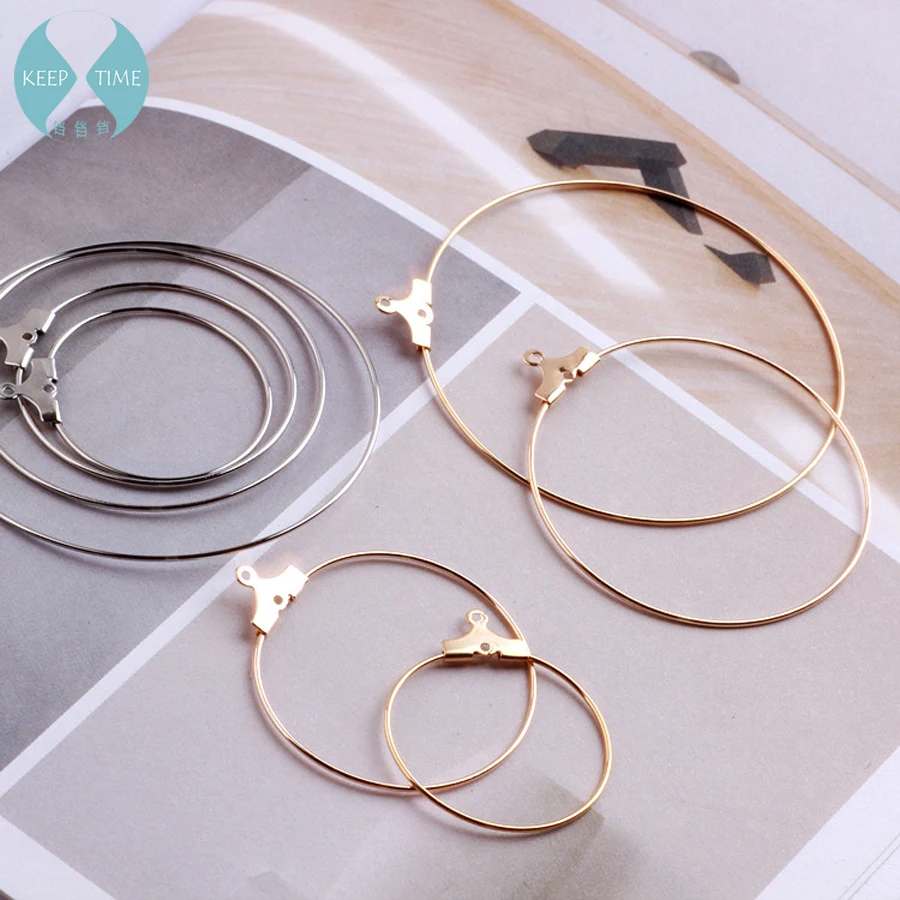 Медные минималистичные diy круглые серьги-гвоздики серьги с ушками ручной работы