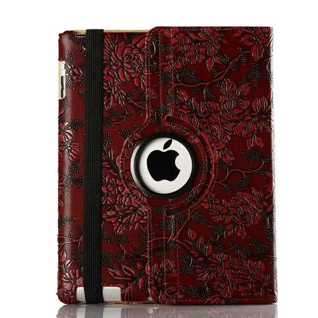 360 градусов вращающийся виноград зерна узор кожаный чехол для Apple iPad Mini iPad 2 3 4 iPad Air 5 Роскошные Smart Cover Стенд Флип - Цвет: For ipad mini 1 2