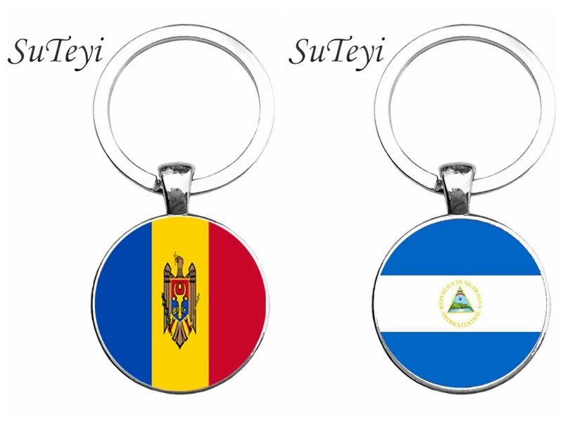 Новый стиль SUTEYI посеребренный брелок для женщин Никарагуа женских сумок кольцо