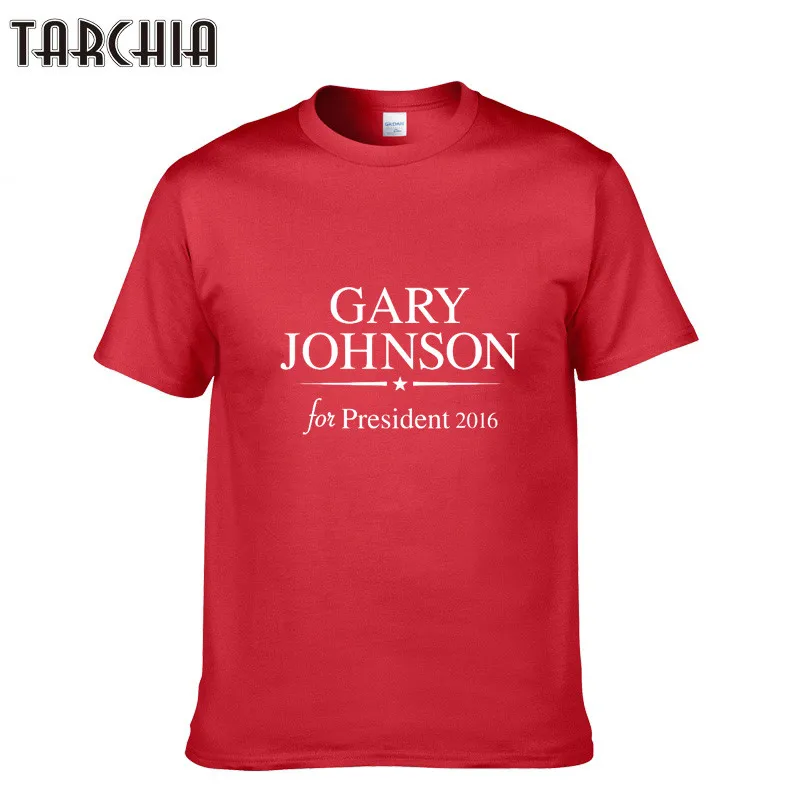 

TARCHIA Men T Shirts GARY JOHNSON Summer Style Letter Printed Short Sleeve T-Shirts 100% Cotton Casual Clothing Mens Tees Tops