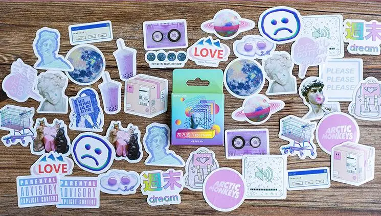 Vaporwave Набор стикеров упакованный DIY Скрапбукинг стикер 20-Pack