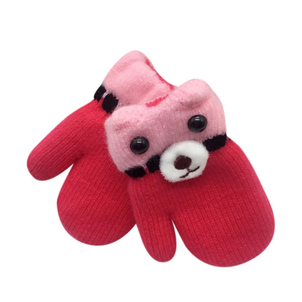 hot pink TELOTUNY детские зимние перчатки варежки для детей детские перчатки мультфильм U71219 - Цвет: hot pink