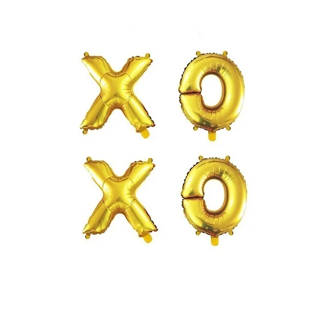 Золотой Серебряный XOXO буквы воздушные шары девичник вечеринка Свадьба украшения