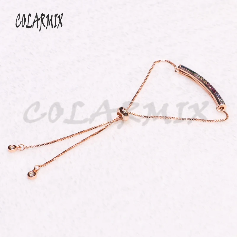 8 шт. Радужный цвет циркон медный Кристалл Подвески двойные обручи Кулон