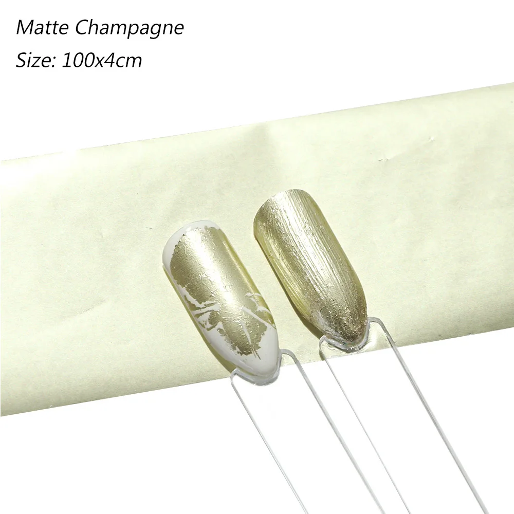 Matte Champagne 100 см матовая Мерцающая Фольга для ногтей Holo звездное небо переводная наклейка для дизайна ногтей гелевая трафаретная наклейка Аксессуары для маникюра LAA08-1 - Цвет: Matte Champagne