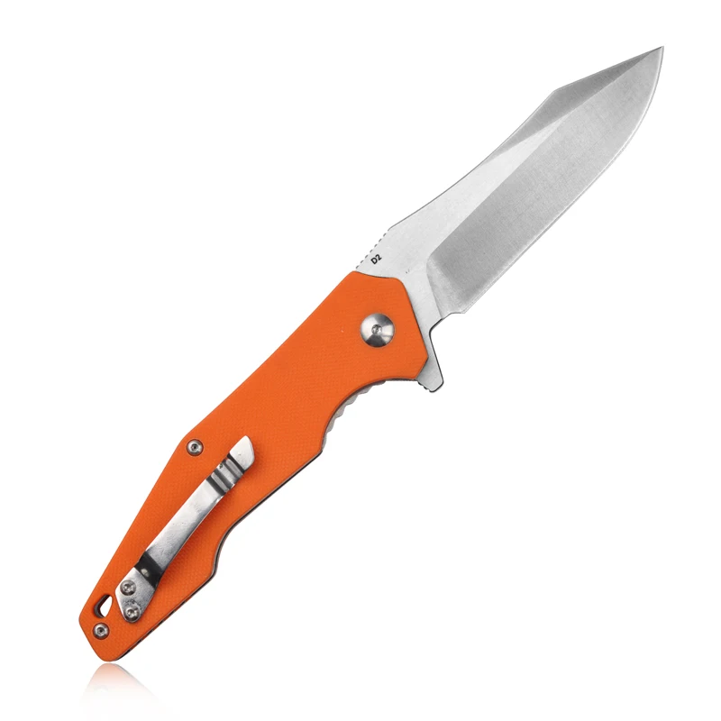 Складной тактический нож KUBEY KU161 G10 с ручкой и шариковым подшипником D2 для охоты, кемпинга, выживания, повседневного использования, карманный инструмент, нож