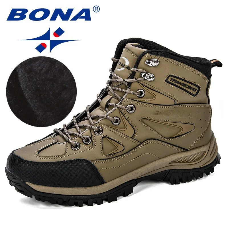 Medium grey black BONA/ дизайн; классические стильные мужские зимние ботинки; Мужские Зимние ботильоны; Теплые повседневные ботинки; Удобная нескользящая обувь; - Цвет: Medium grey black