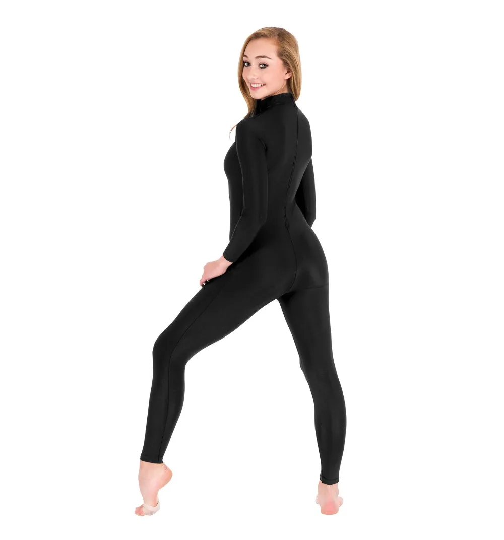 Женский костюм из лайкры с длинным рукавом и ложным воротником|dance unitard|long sleeve