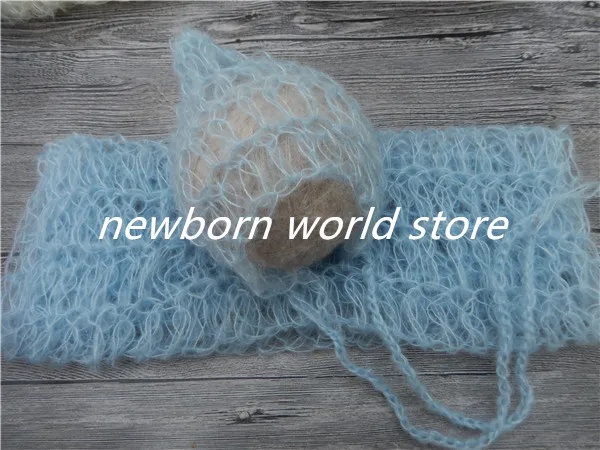 Новорожденные фотографии реквизит шляпа мохеровая шапочка и обертка | Детская