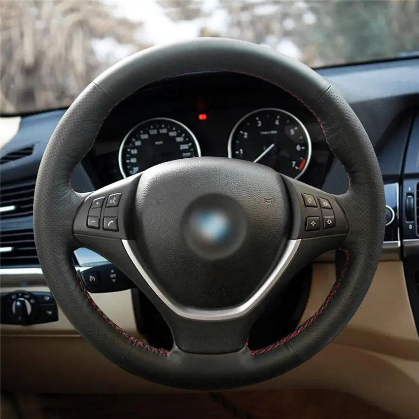 Удобная черная замшевая ручная обшивка MEWANT из натуральной кожи для BMW X5 E70 2006 2013 X6