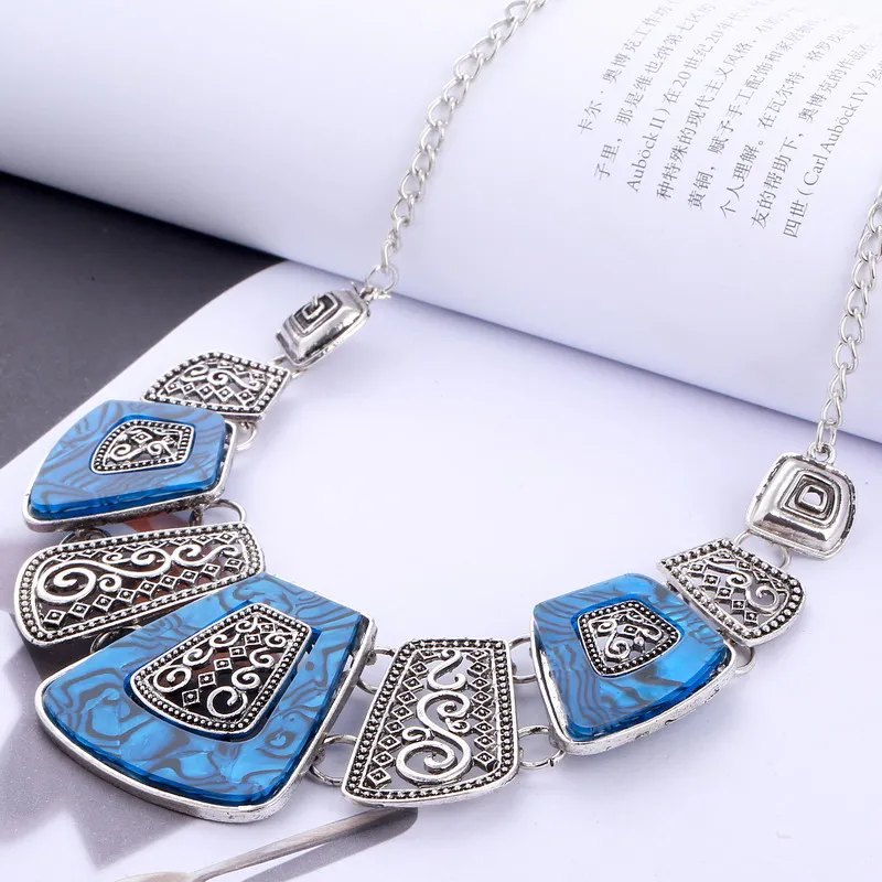 Модное ожерелье-чокер в богемном стиле винтажные ожерелья с посеребренными