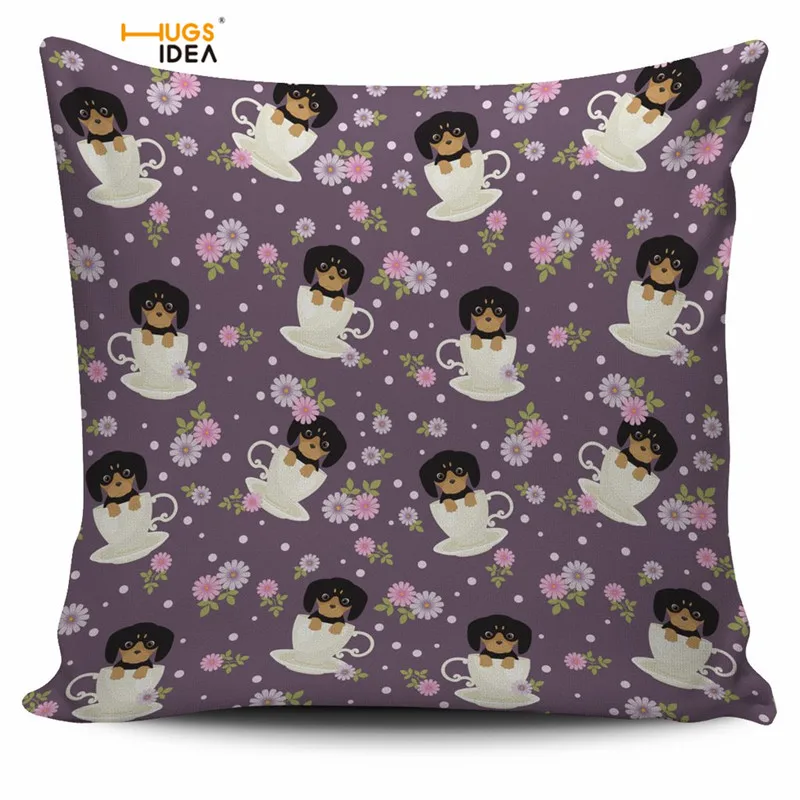 Чехол для подушки HUGSIDEA Space Westie/Beagle/Dachshund/Golden Подушка с ретривером квадратная