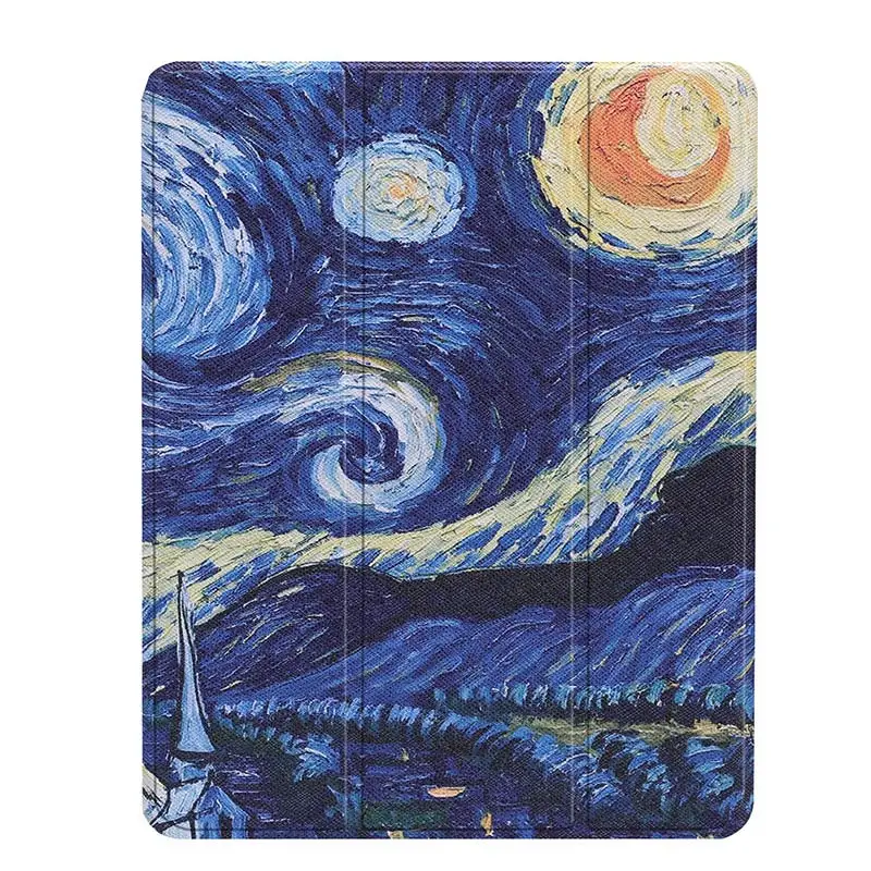 Funda для iPad Pro 11 чехол с карандашом Держатель смарт из искусственной кожи Trifold подставка+ Жесткая задняя крышка из ПК для нового iPad Pro 11 чехол - Цвет: Pro 11-Starry Sky