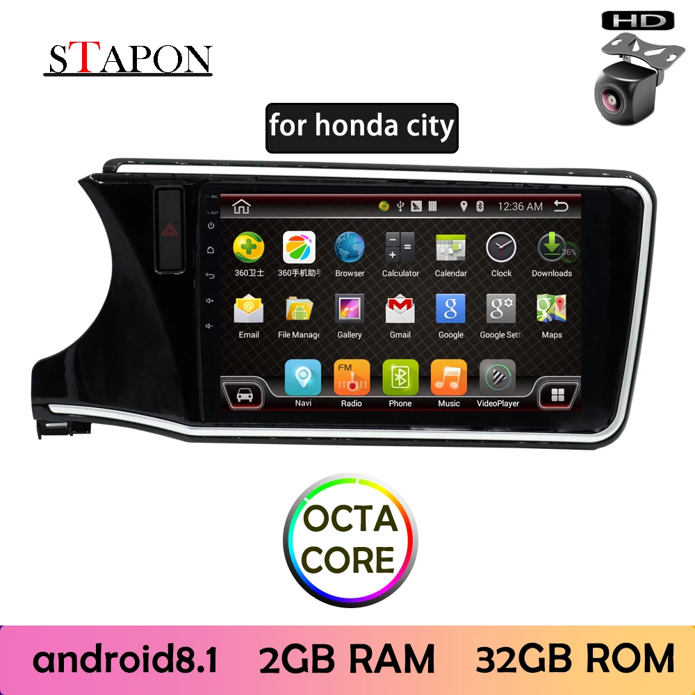 STAPON 10 дюймов для honda city 2014 2019 Автомобильный DVD Android 8 1 Восьмиядерный навигатор 2 Гб
