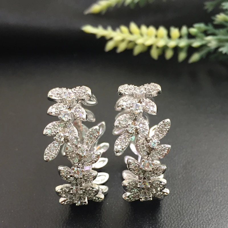 Lanyika Fashion Jewelry Fresh Graceful leaf gold ingot Micro Plated Party Earrings Anniversary Romantic Bridal Daily Best Gift | Украшения