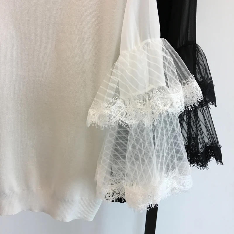 Женский трикотажный свитер Amolapha повседневный сетчатый с длинным рукавом |