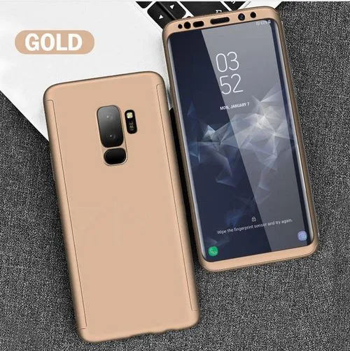360 Полный Защитная крышка чехол для samsung Galaxy A70 A60 A50 A30 M20 A8 A6 J4 J6 плюс A750 S9 S8 S10 плюс S7 Edge Note 9 8 - Цвет: Gold