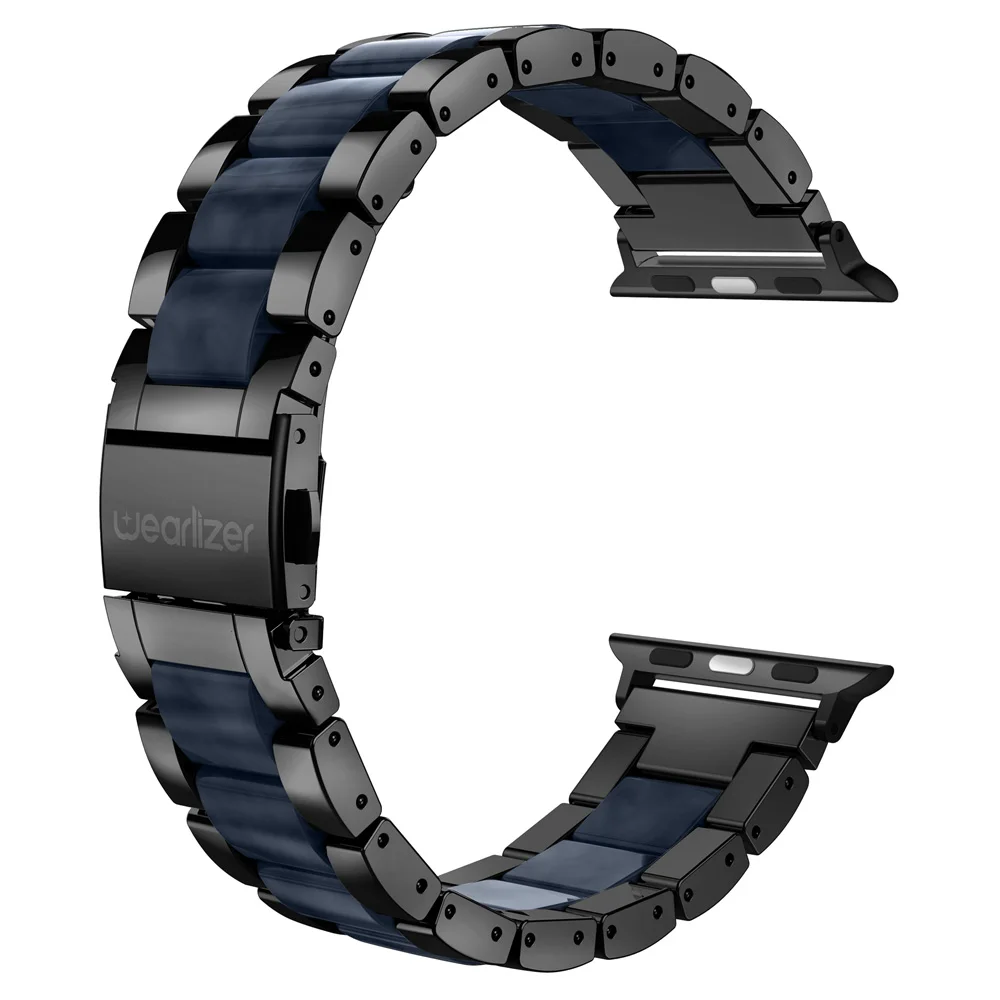 Black Ремешок Wearlizer для Apple Watch 38 мм 40 мм 42 мм 44 мм iWatch металлический сменный ремешок из нержавеющей стали для Apple Watch Series 5 4 3 2 1 - Цвет ремешка: Black