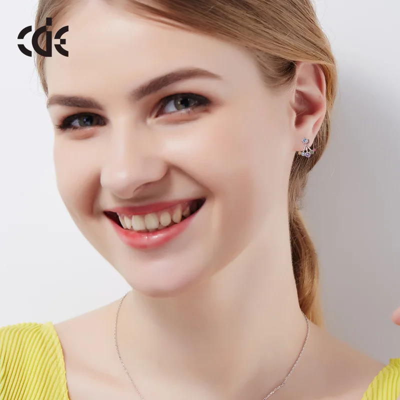 Серьги-гвоздики Cdyle из стерлингового серебра 925 пробы украшенные кристаллами