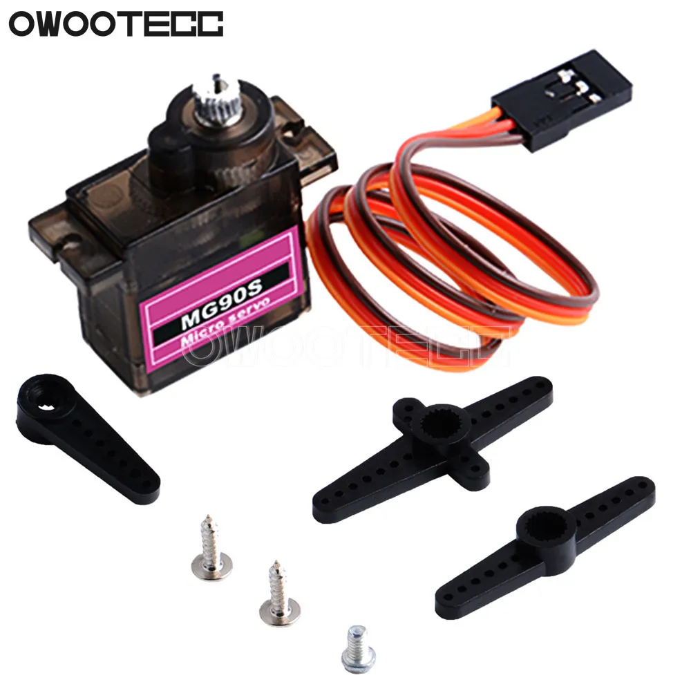 Owootecc 5/10 шт. MG90S металлический Шестерни микро сервопривод высокого Скорость 9g для