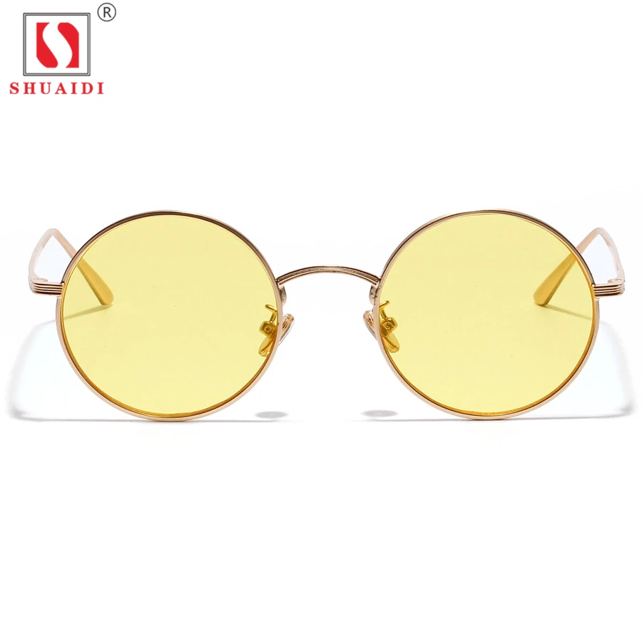 Женские и мужские круглые солнцезащитные очки в стиле стимпанк с разноцветными