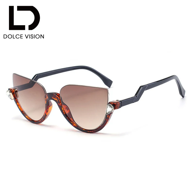 Очки от бренда dolcevision, кошачий глаз, солнцезащитные очки es, половинная оправа, женские градиентные солнцезащитные очки es, Модные женские вечерние очки UV400, оттенки - Цвет линз: 004