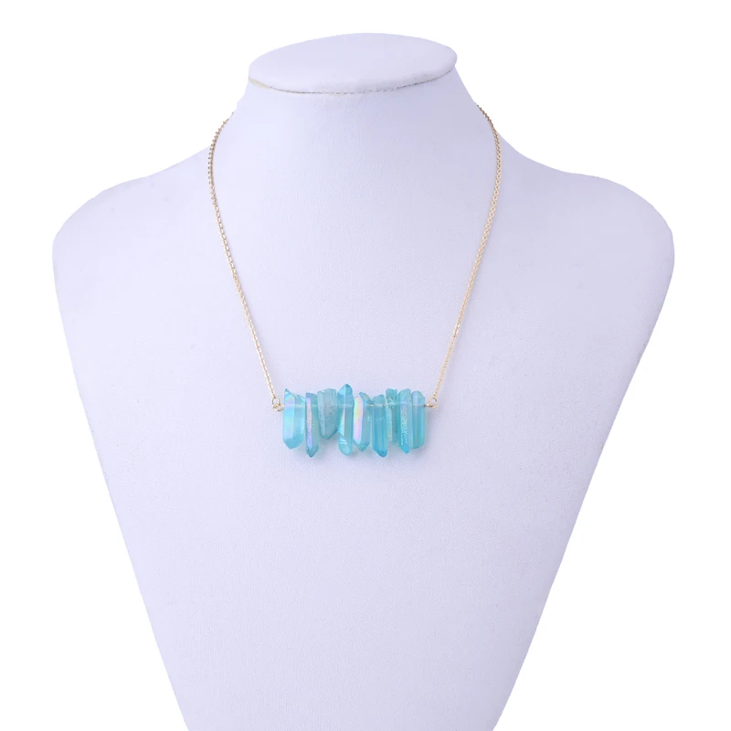 Ожерелье чокер Druzy Ice Quartz ожерелье из натурального камня разных цветов NKS010|fashion
