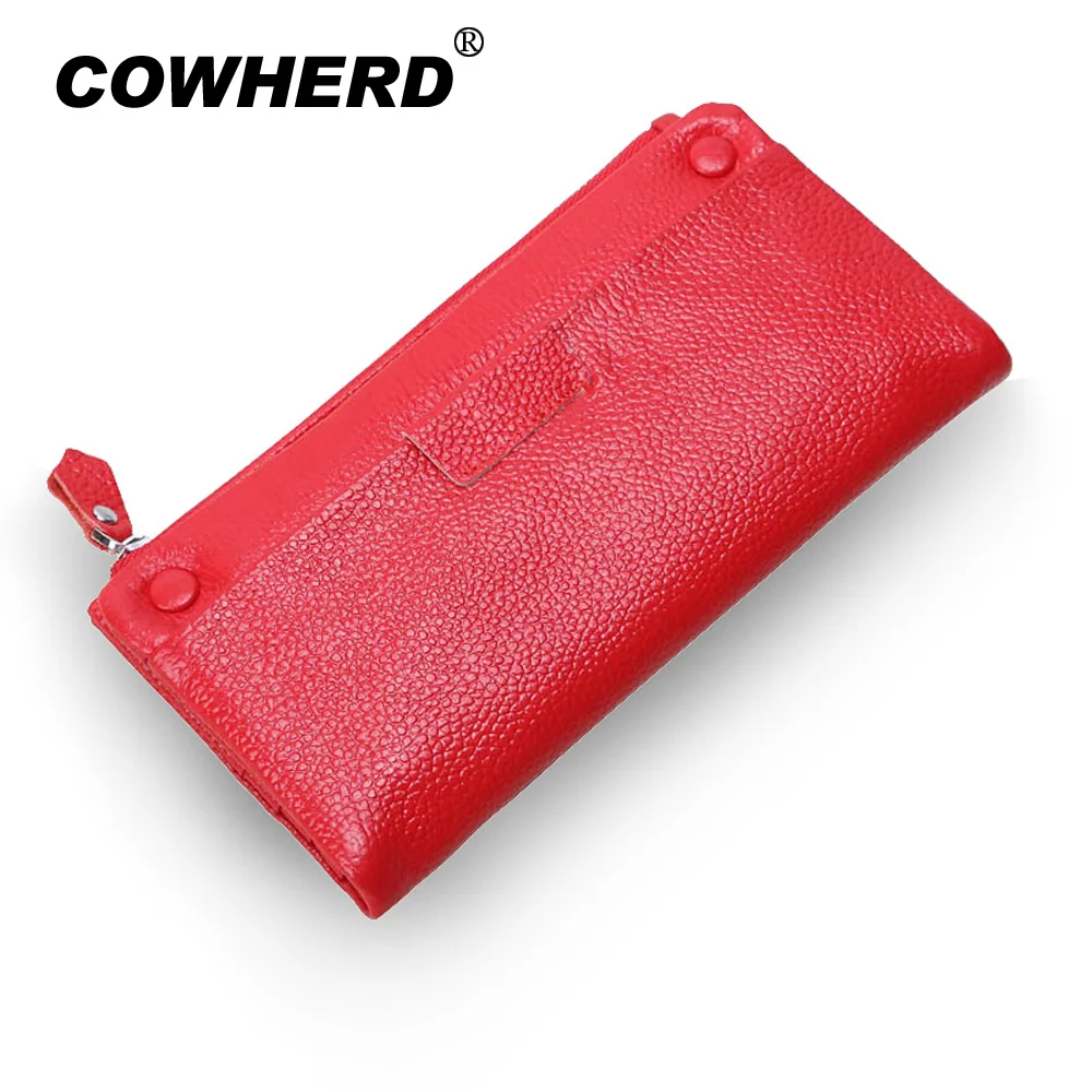 New Big Capacity Wallet Soft First Layer Cow Leather Wallets Real Genuine Lady Women Clutch Bag Zipper Purse|zipper purse|leather walletcow leather