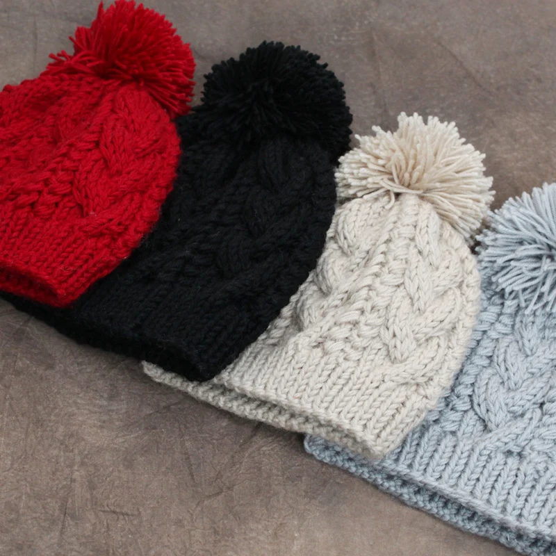 Женская вязаная шапка BomHCS однотонная теплая и шарф ручной работы вязаные крючком