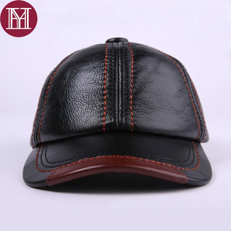 Бейсболка мужская из воловьей кожи Кепка натуральной повседневный головной убор