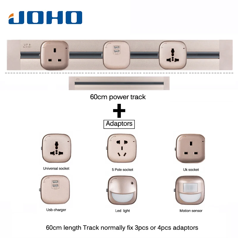 JOHO 60 см 32A алюминий в продаже Мода Скрытый Тип переключатель розетка 2 USB порта