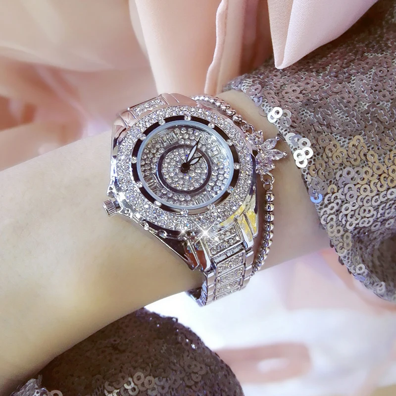 Платье Высокое качество 2018 новый бренд роскошные золотые женские часы модные