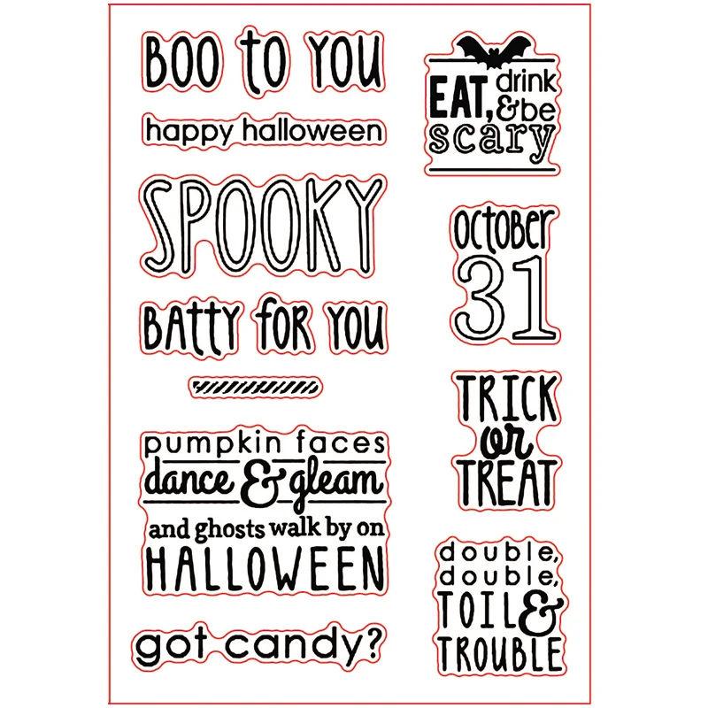 4x6 дюймов Хэллоуин жуткий трюк прозрачный силиконовый набор штампов для DIY