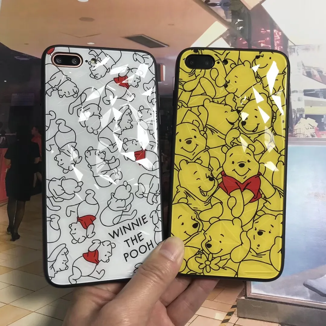 Cute Cartoon diamond shell Winnie Pooh Pikacus Case For iPhone X Xs Max Xr 10 7 8 6 6s Plus Flamingo Sesame Street Cover |