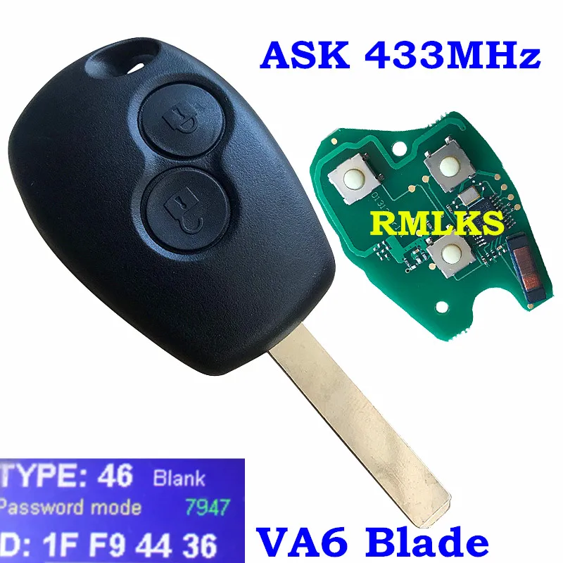 Пульт дистанционного управления без ключа для Renault 2 кнопочный ключ Duster Modus Clio 3