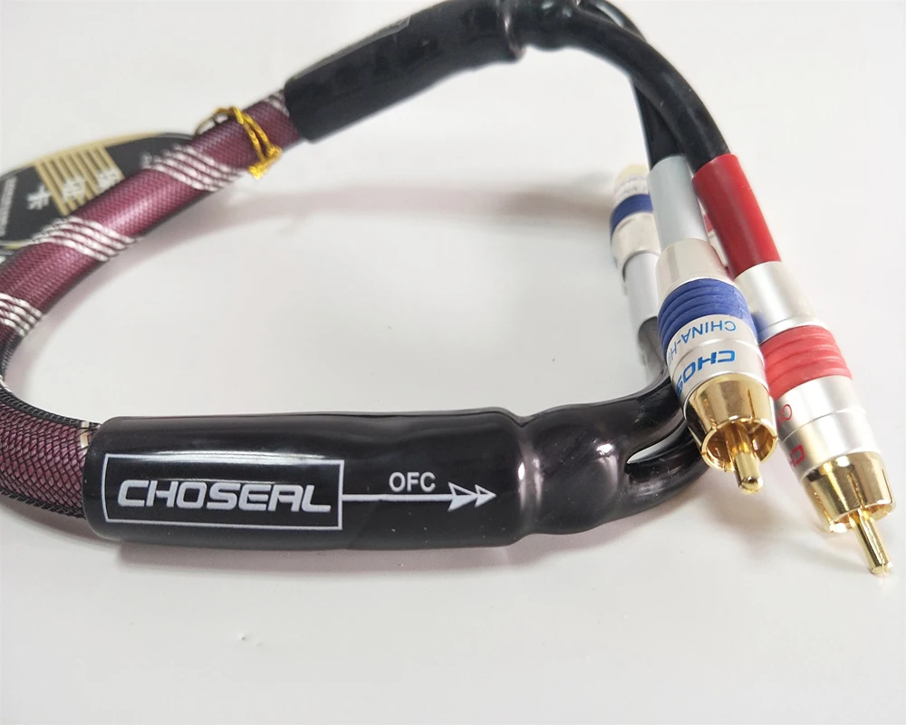 Choseal Q820 RCA аудио кабель Audiophile распродажа! Стерео Межблочные Hi-Fi кабели 24K позолоченные od13мм
