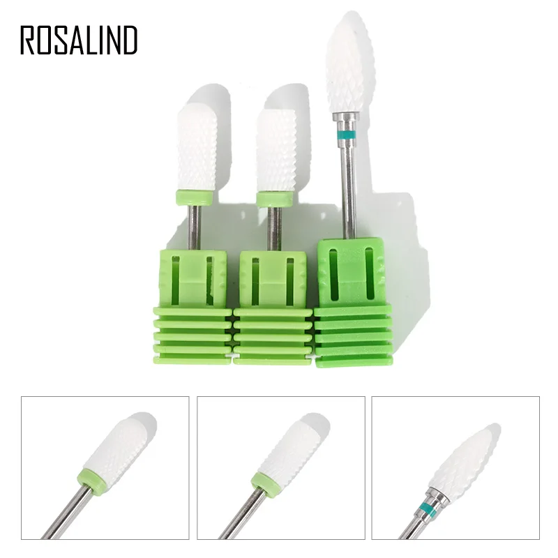 ROSALIND 1 шт. керамическая Шлифовальная головка для педикюр ногтей инструменты